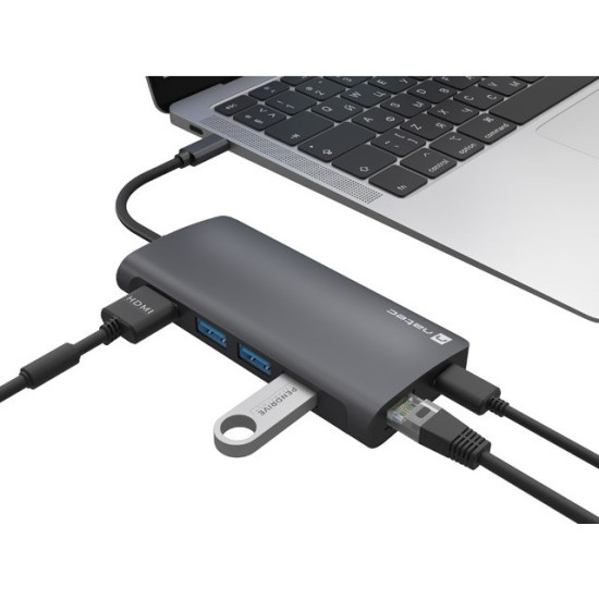 Multiport Adapter Fowler 2 V2 USB-C->HUB USB 3.0 3X, HDMI4K 