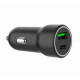 Ładowarka samochodowa USB-A/USB-C 20W PD czarna