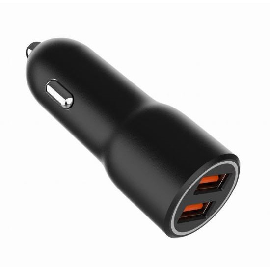 Ładowarka samochodowa 2xUSB-A QC3.0 36W czarna 