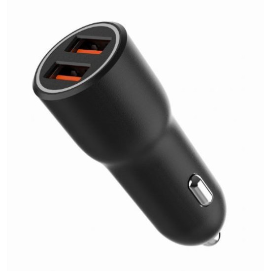 Ładowarka samochodowa 2xUSB-A QC3.0 36W czarna 