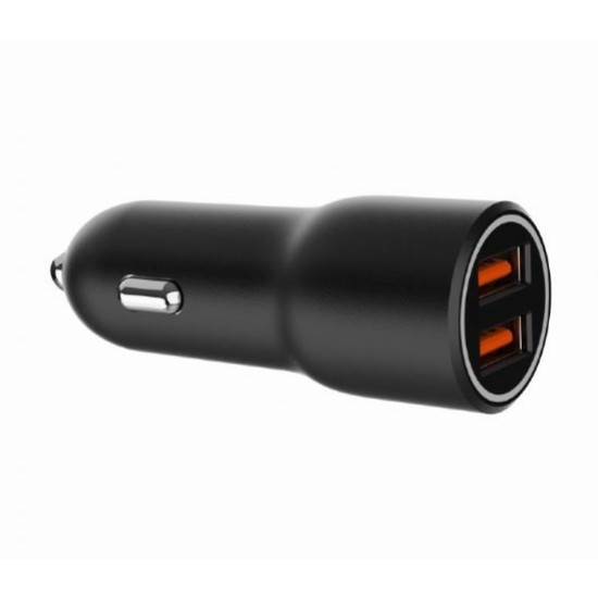 Ładowarka samochodowa 2xUSB-A QC3.0 36W czarna 