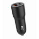 Ładowarka samochodowa USB-A/USB-C 38W PD czarna