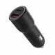 Ładowarka samochodowa USB-A/USB-C 38W PD czarna
