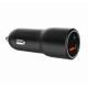 Ładowarka samochodowa USB-A/USB-C 38W PD czarna