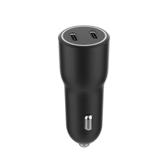 Ładowarka samochodowa 2xUSB-C PD 40W czarna 