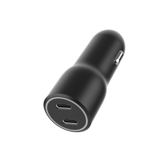 Ładowarka samochodowa 2xUSB-C PD 40W czarna 