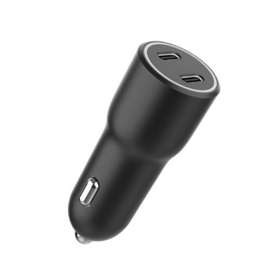 Ładowarka samochodowa 2xUSB-C PD 40W czarna 