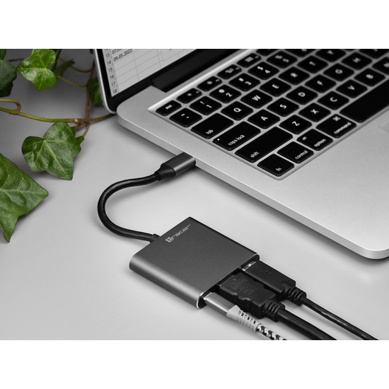 Adapter A-1 USB-C HDMI 4k, USB 3.0, PDW 100W 