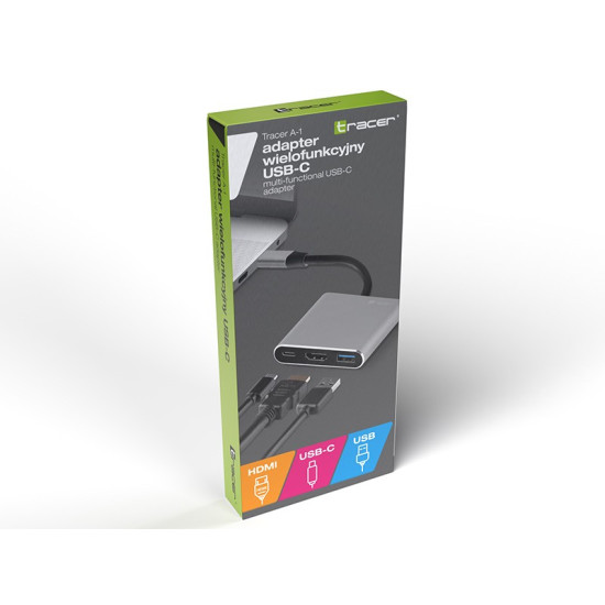 Adapter A-1 USB-C HDMI 4k, USB 3.0, PDW 100W 