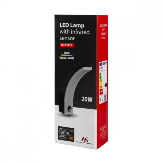 Lampa LED z czujnikiem ruchu MCE512 B 