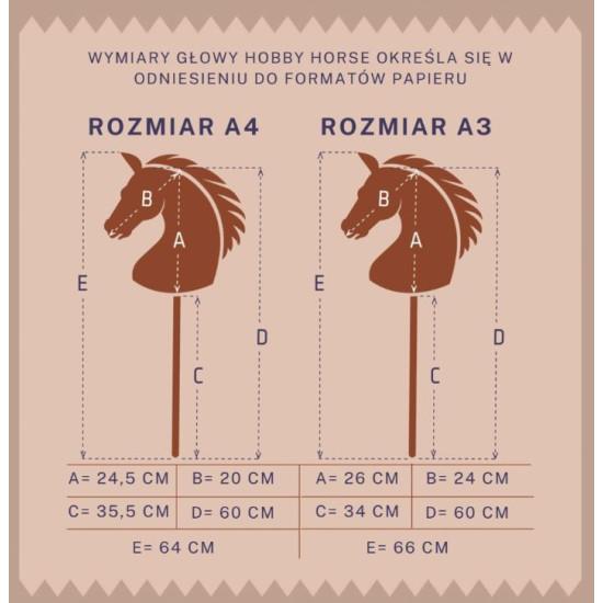 Koń na kiju Hobby Horse HOPPIHORSE A3 beżowy