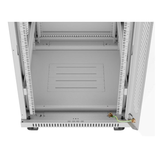 Szafa stojąca rack 19' 22U 600x800 szara drzwi szklane LCD flack pack 