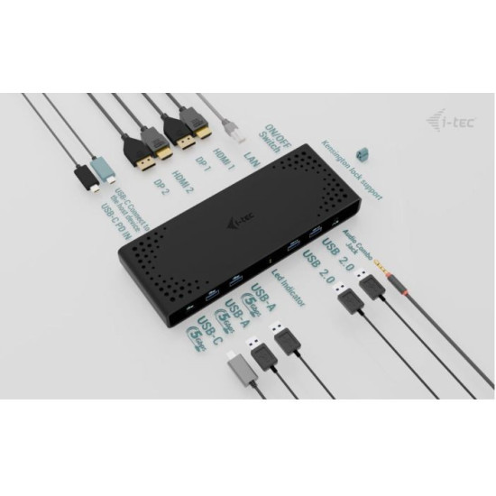 Stacja dokująca Universal Dual 4K Display Power Delivery 85W + i-tec USB-C Charger 100W 