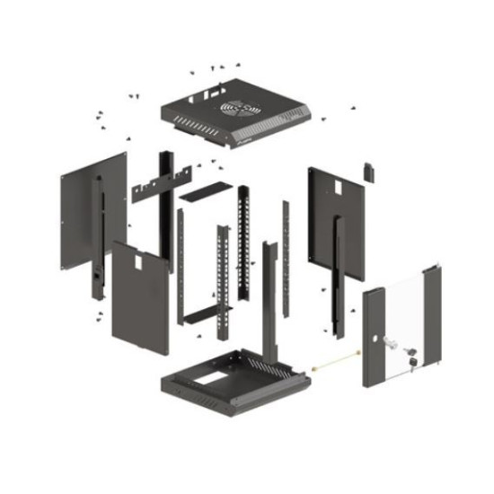 Szafa instalacyjna rack wisząca 10 cali 4U 300x300 czarna 