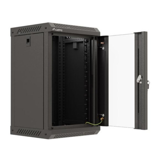 Szafa instalacyjna rack wisząca 10 cali 9U 300x300 czarna 