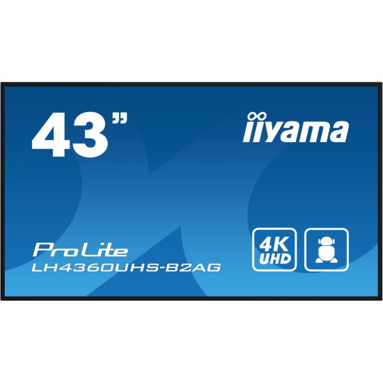Monitor 43 LH4360UHS-B2A 24/7, 500cd, 4K, VA, Wifi, 6.5ms, 3xHDMI, 2xUSBR, J45, RS-232C