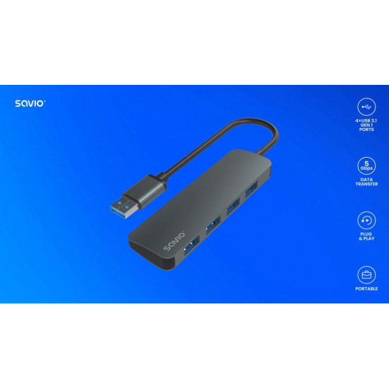 4-portowy HUB USB 3.1 Gen 1, AK-53