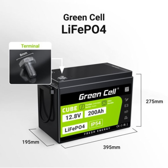 Akumulator LiFePO4 200Ah 12V/12.8V 2560Wh 