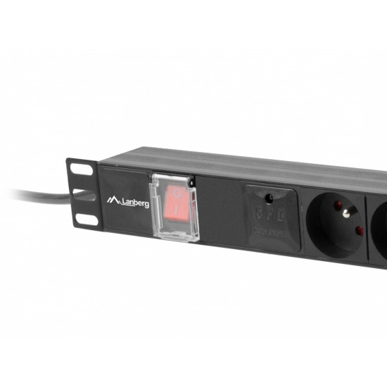 Listwa zasilająca rack PDU 19 cali 1U 16A 5x230V 2m czarna C14