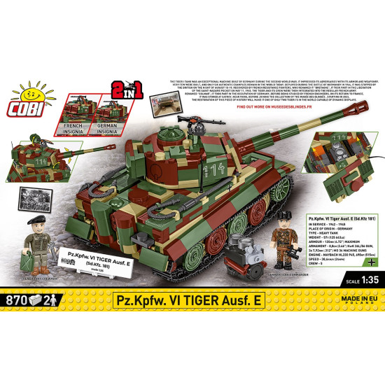 Klocki Pz.Kpfw. VI Tiger Ausf. E 870 klocków 