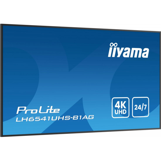 Monitor 65 cali LH6541UHS-B1AG VA,4K,24/7,LAN,USB,HDMI,500cd/m2, Haze(25%),2x10W,Pion/Poziom 