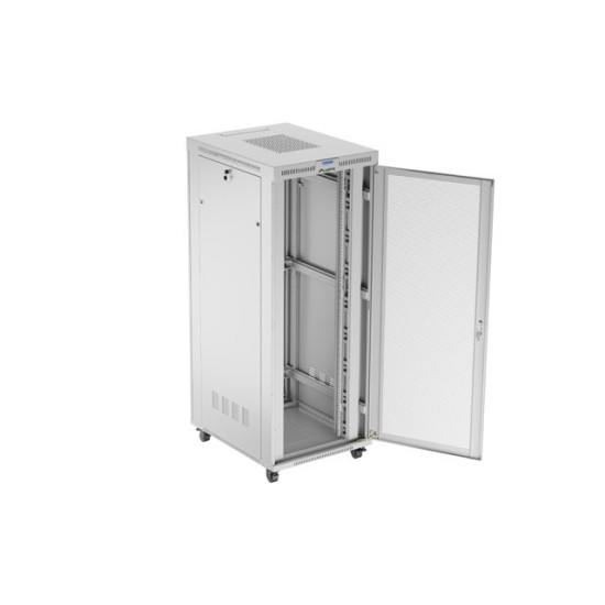 Szafa instalacyjna rack stojąca 19 cali 42U 800x1000 drzwi perforowane LCD szara (Flat pack)