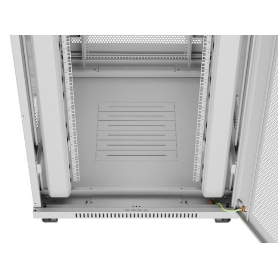 Szafa instalacyjna rack stojąca 19 cali 42U 800x1000 drzwi perforowane LCD szara (Flat pack)