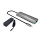 Zestaw USB-C Metal Nano Docking Station 4K HDMI LAN with Power Delivery 100W + Universal Charger 100W 
