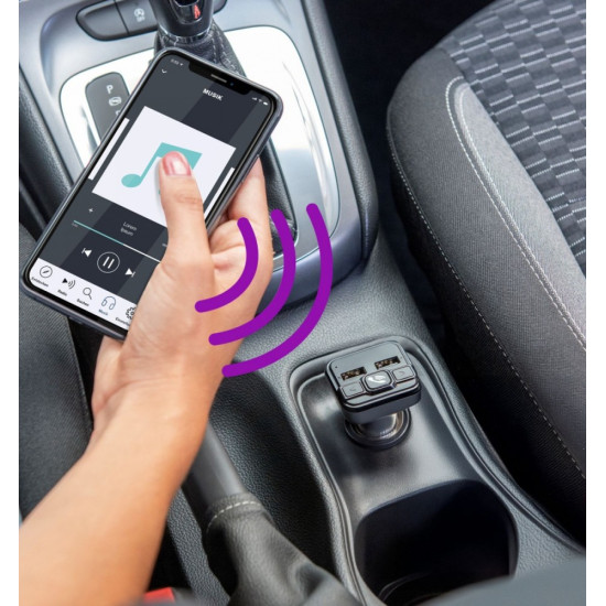 Transmter FM z bluetooth z ładowarką 18W 