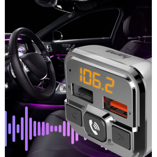 Transmter FM z bluetooth z ładowarką 18W 