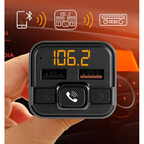 Transmter FM z bluetooth z ładowarką 18W 