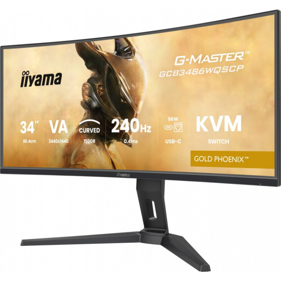 Monitor G-Master 34 cale GCB3486WQSCP-B1,VA,UWQHD,240HZ,1500R,500cd,21:9, USB-C dock 95W, RJ45, 2x5W