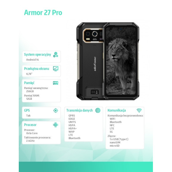 Smartfon Armor 27 Pro 5G 12/256GB Czarny 