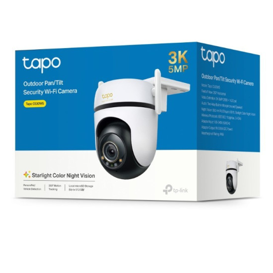 Kamera  Outdoor Pan/TiltSecurity Wi-Fi                   SPEC: 3K 5MP (2880x1620), 2.4 GHz, 2 × External Antennas, 1 × Ethernet Port, HFEATURE