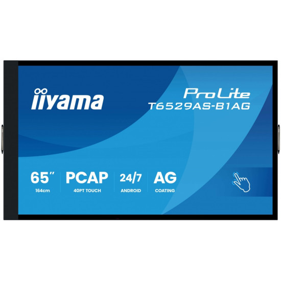 Monitor 65 cali T6529AS-B1AG VA,4K,HDMIx2,USB-C,RJ45,2x10W,WiFi, Android 14, Signal FailOver, Whiteboard, iiSignage2 (CMS), iiControl (DMS), iiS