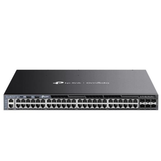 Przełącznik Omada 48-Port Gb Stackable Lite L3 Managed with 4 PORT: 24× Gigabit RJ45 Ports, 4× 10G SFP+ Slots, RJ45/USB Type C Console Port