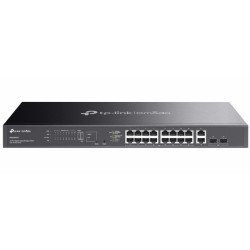 Przełącznik Omada 20-Port GB Easy Managed Switch with 16-Port PoE+   PORT: 16× Gigabit PoE+ Ports, 2x Gigabit Non-PoE Ports, 2× Gigabit SFP Ports