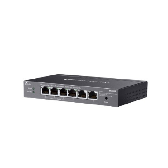 Przełącznik Omada 6-PortGB Easy Managed Switch with 4-Port PoE+ PORT: 4× Gigabit PoE+ Ports, 2x Gigabit Non-PoE Ports SPEC