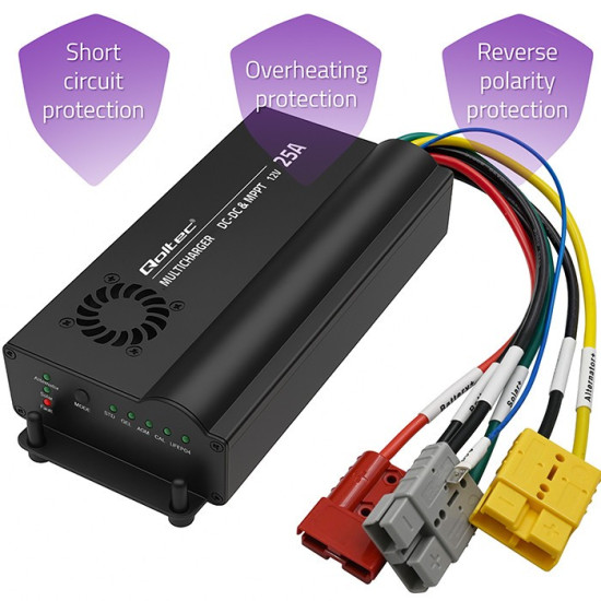 Automatyczna Ładowarka DC-DC 12V z regulatorem MPPT | 25A |      LiFePO4 AGM GEL STD 