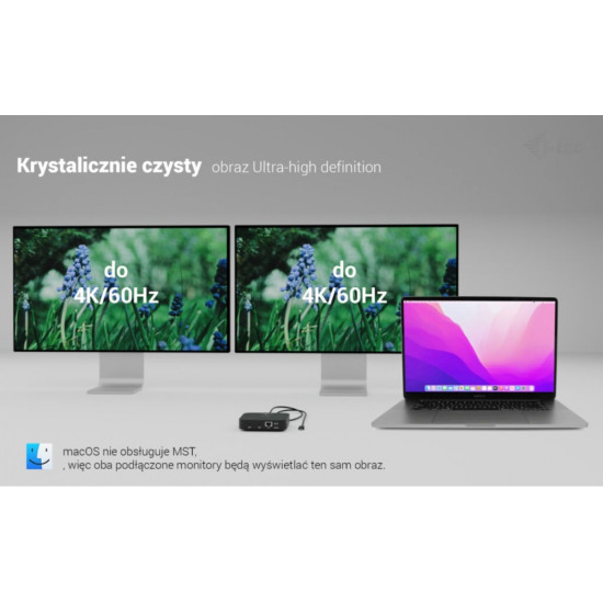 Stacja dokująca USB-C 2x HDMI Dock PD + Ładowarka 100W 