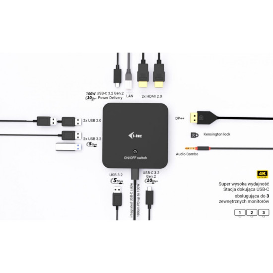 Stacja dokująca USB-C DP Dual HDMI Power Delivery 100W 