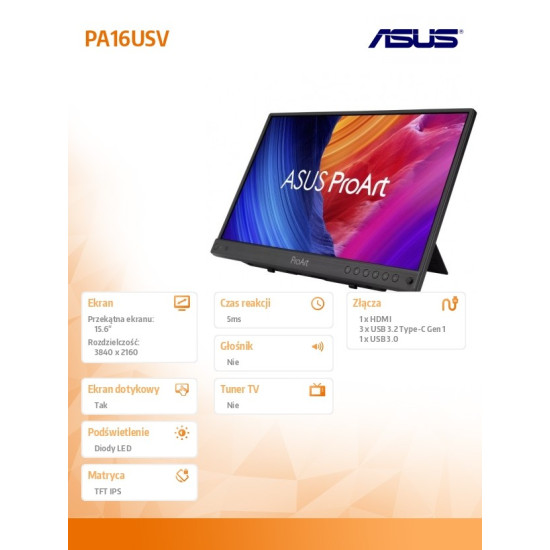 Monitor 16 cali PA16USV 4K IPS HDMI USB-C 