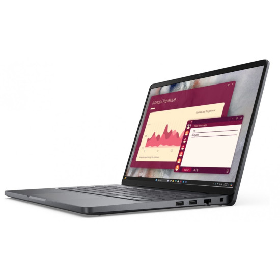 Laptop Dell Pro 14 PC14250 W11P C5 220U/16GB/512GB CL25/14.0 FHD+/INT/FgrPr/FHD/IRCam/Mic/WLAN+BT/BcklKb/3C/3YPS Magnetite color, textured finish