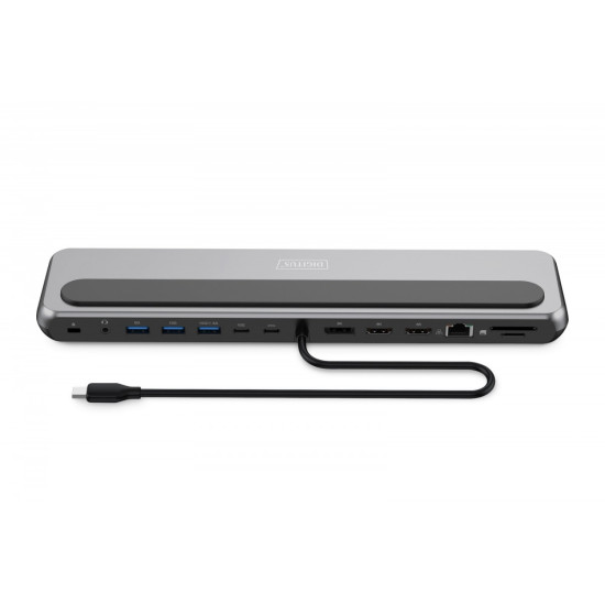 Stacja dokująca USB-C 12 portowa, max. 8K/30Hz z HDR, HDMI, DP, max. 3 monitory (MST), USB-C 3.2 Gen2, Gigabit Ethernet, SD/Micro SD, PD 100W