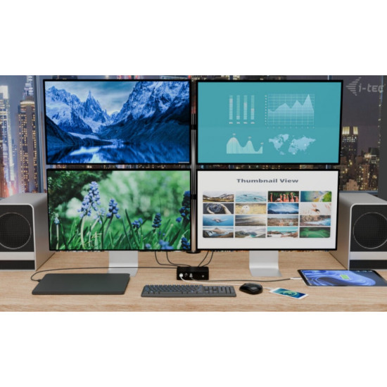 Stacja dokującaThunderbolt5 Quattro Display Docking Station 5x USB 2.5 GLan Power Delivery 140W 