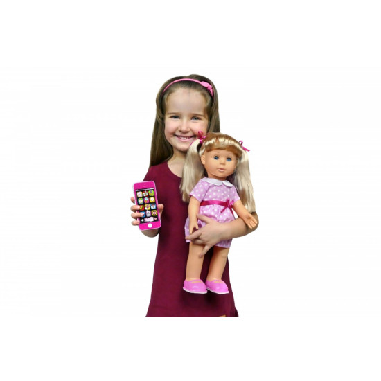 Lalka Natalia chodząca ze smartfonem 41cm