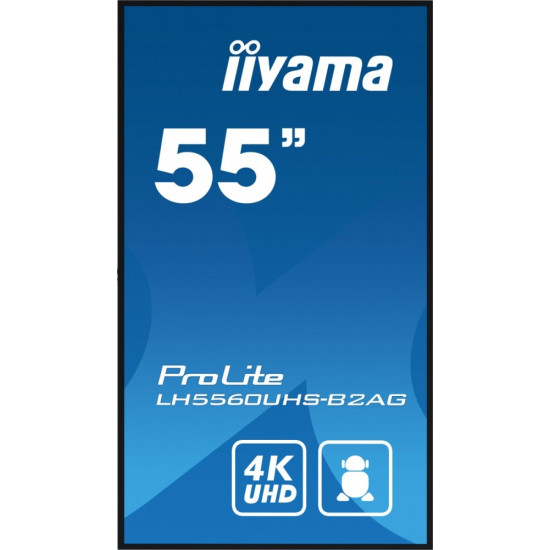 Monitor wielkoformatowy 55 cali LH5560UHS-B1AG matowy 24h/7 500(cd/m2) VA 3840 x 2160 UHD(4K) Android.11 Wifi CMS(iiSignage2), Uchwyt ścienny