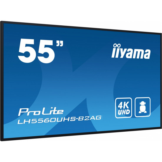Monitor wielkoformatowy 55 cali LH5560UHS-B1AG matowy 24h/7 500(cd/m2) VA 3840 x 2160 UHD(4K) Android.11 Wifi CMS(iiSignage2), Uchwyt ścienny