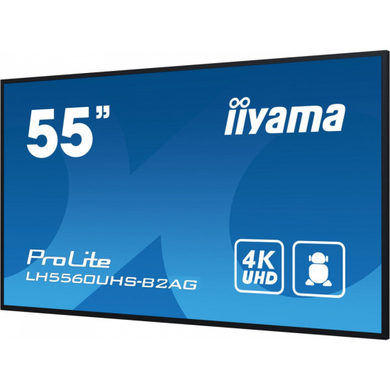 Monitor wielkoformatowy 55 cali LH5560UHS-B1AG matowy 24h/7 500(cd/m2) VA 3840 x 2160 UHD(4K) Android.11 Wifi CMS(iiSignage2), Uchwyt ścienny