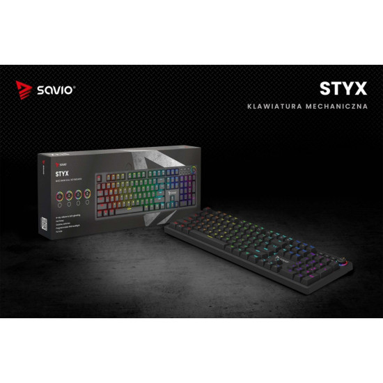 Klawiatura mechaniczna STYX Outemu Red, Hot Swap, RGB
